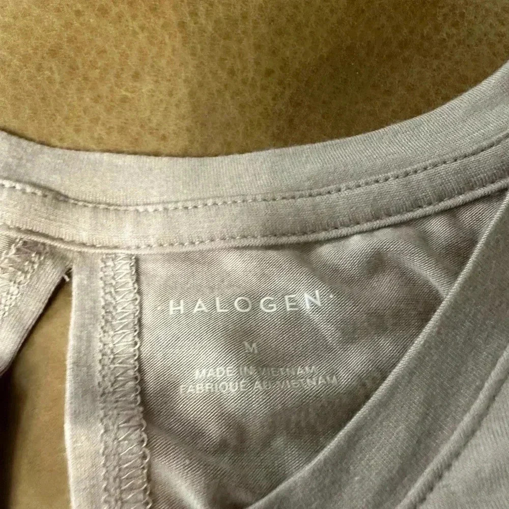 Halogen Crewneck High-Low Tank Dusty Rose Split Back Medium - Picture 3 of 8